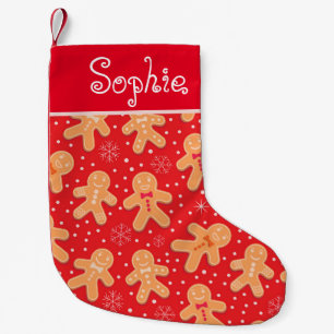 Meia De Natal Pequena Biscoitos engraçados de gengibre com nome personal