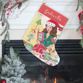 Meia De Natal Pequena Biscoitos Quebra-Nozes da Sra. Santa Cozinha de Na