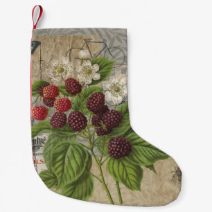 Meia De Natal Pequena Blackberry Floral Garden Fllower Butfly Art