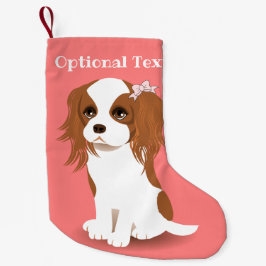 Meia De Natal Pequena Blenheim Cavalier King Charles Spaniel Pink