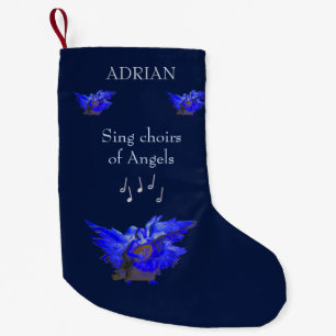 Meia De Natal Pequena Blue Angel Christmas Stocks Para Venda Add Name