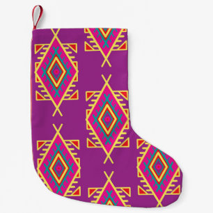 Meia De Natal Pequena Boho Chic: Ornamento Étnico Sem Costura
