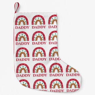 Meia De Natal Pequena Boho Rainbow da Família Unificada Personalizada