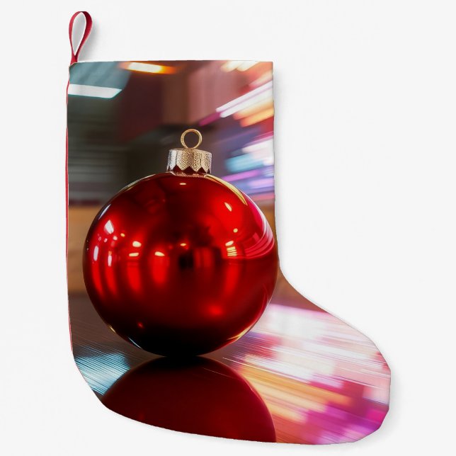 Meia De Natal Pequena bola de natal (Frente)
