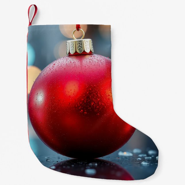 Meia De Natal Pequena bola de natal (Frente)