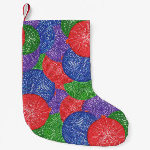 Meia De Natal Pequena Bolas de Natal Coloridas Paradas