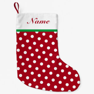 Meia De Natal Pequena Bolinhas de estoque de natal de nome personalizado