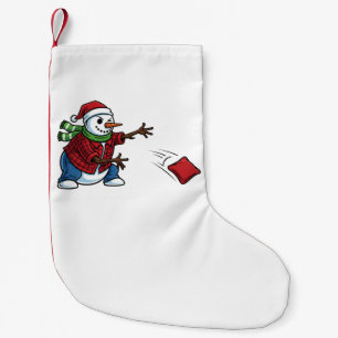 Meia De Natal Pequena Boneco de Neve Cornhole Natal 2026 Festa de Cauda