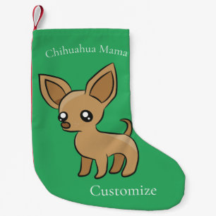 Meia De Natal Pequena Bonita Chihuahua Mama Art Thunder_Cove