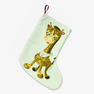 Meia De Natal Pequena Bonita Girafa -