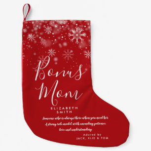 Meia De Natal Pequena Bônus Personalizado para Mamãe Madrasta Citação Fe