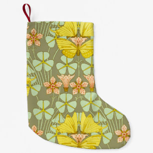 Meia De Natal Pequena Borboleta Floral Botânica Colorida