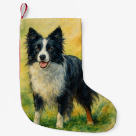 Meia De Natal Pequena Border Collie