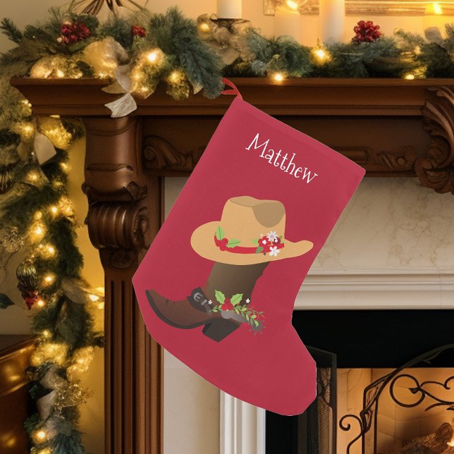 Meia De Natal Pequena Bota de Cowboy do Sudoeste para Feriado de Natal (Criador carregado)