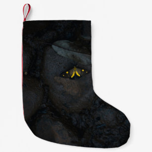 MEIA DE NATAL PEQUENA BOTÃO AMARELO NA PEDRA