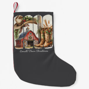 Meia De Natal Pequena Botas de Cowgirl Western Pequena Cidade Natalino R