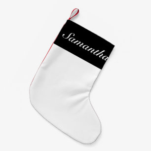 Meia De Natal Pequena Branco preto clássico minimalista de Natal