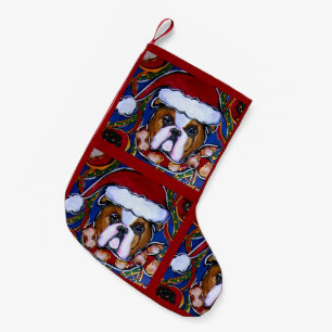 Meia De Natal Pequena Bulldog      