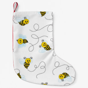 Meia De Natal Pequena Bumblebee Voando Abelha Negra Amarela