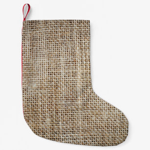 Meia De Natal Pequena Burlap Hessian Background Texture