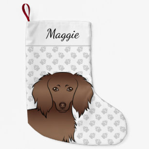 Meia De Natal Pequena Cabeça de Cachorro de Cartoon de Cabelo Longo