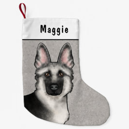 Meia De Natal Pequena Cabeçalho E Nome Personalizado Do German shepherd 