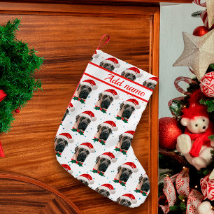 Meia De Natal Pequena Cachorro da Raça Mastiff Inglês Natal