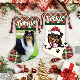 Meia De Natal Pequena Cachorro de Collie Perfeito Natal Personalizado