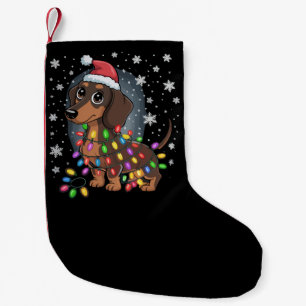 Meia De Natal Pequena Cachorro de Natal Dachshund Papai Noel Xmas Wiener