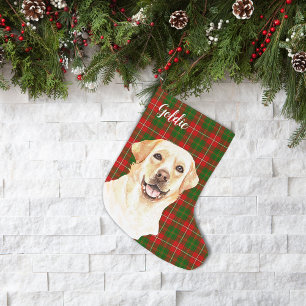 Meia De Natal Pequena Cachorro de Retriever de Aquarela Personalizado