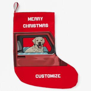 Meia De Natal Pequena Cachorro do Lab Ancando Shotgun Thunder_Cove