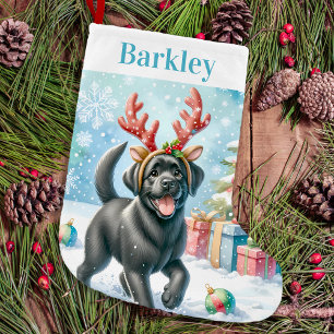 Meia De Natal Pequena Cachorro Feliz, Feliz Puppy, Labrador Retriever