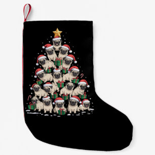 Meia De Natal Pequena Cachorro Pug Árvore de Natal Fofo Natal Cachorro M