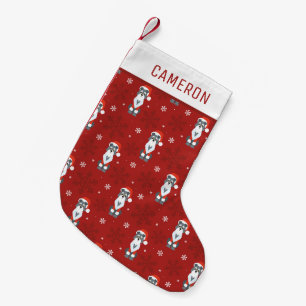 Meia De Natal Pequena Cachorro Schnauzer Cachorro Nu Padrão Vermelho