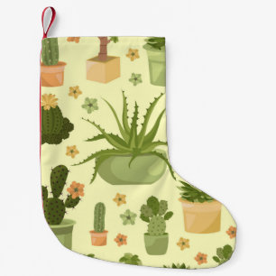 Meia De Natal Pequena Cactus, suculentos: padrão de plantas domésticas v