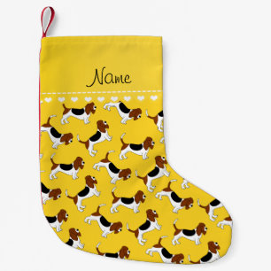 Meia De Natal Pequena Cães de cão amarelos conhecidos personalizados d