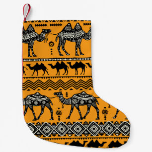 Meia De Natal Pequena Camelos Ilustração de Padrão Invisível Design.