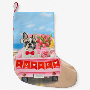 Meia De Natal Pequena Caminhão Dia de os namorados do Buldogue Francês