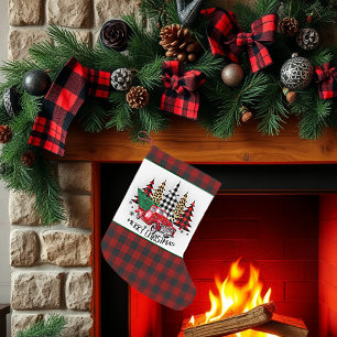 Meia De Natal Pequena Caminhão e árvores de Natal