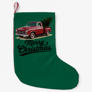 Meia De Natal Pequena Caminhão Vermelho Natal Árvore de Natal Vintage Na