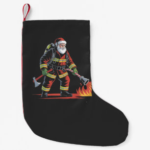 Meia De Natal Pequena Camisa de Natal do Bombeiro XM como Papais noeis E