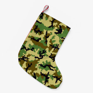 Meia De Natal Pequena Camuflagem florestal