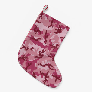 Meia De Natal Pequena Camuflagem rosa