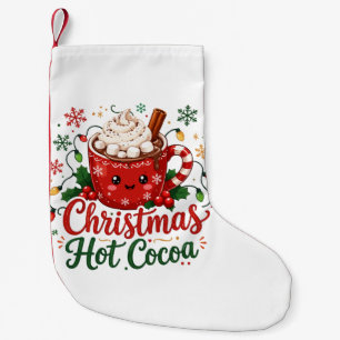 Meia De Natal Pequena Caneca de Chocolate Quente de Natal Fofa