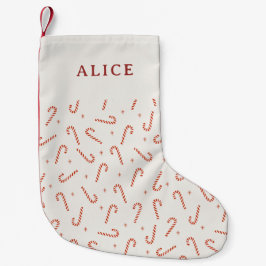 Meia De Natal Pequena Cânus Vermelho Stars Festivos