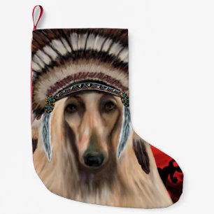 Meia De Natal Pequena Cão Afegão