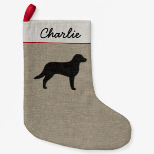 Meia De Natal Pequena Cão de Chessie da silhueta do Retriever de baía