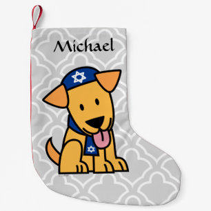 Meia De Natal Pequena Cão de filhote de cachorro judaico de Hanukkah