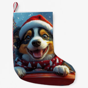 Meia De Natal Pequena Cão de Gado Australiano Montanha-russa Natal