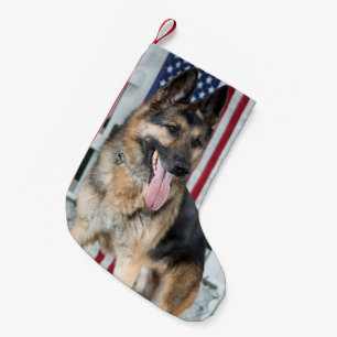 Meia De Natal Pequena Cão de german shepherd